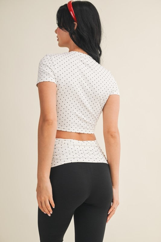 POLKA DOT ATHLETIC CROP TOP
