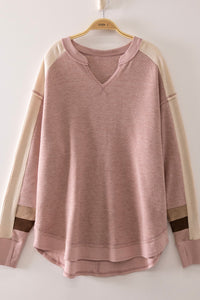COLOR BLOCK WAFFLE SWEATER