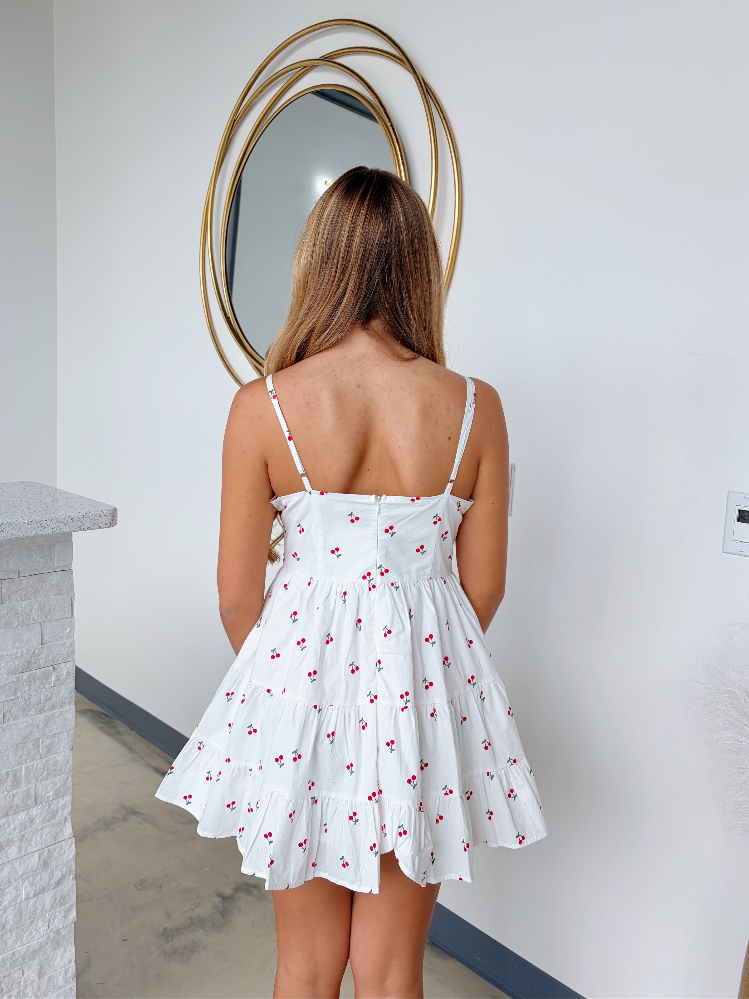 V-NECK CHERRY DRESS