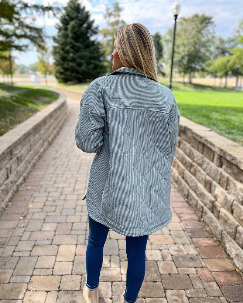 QUILTED SNAP DOWN JACKET