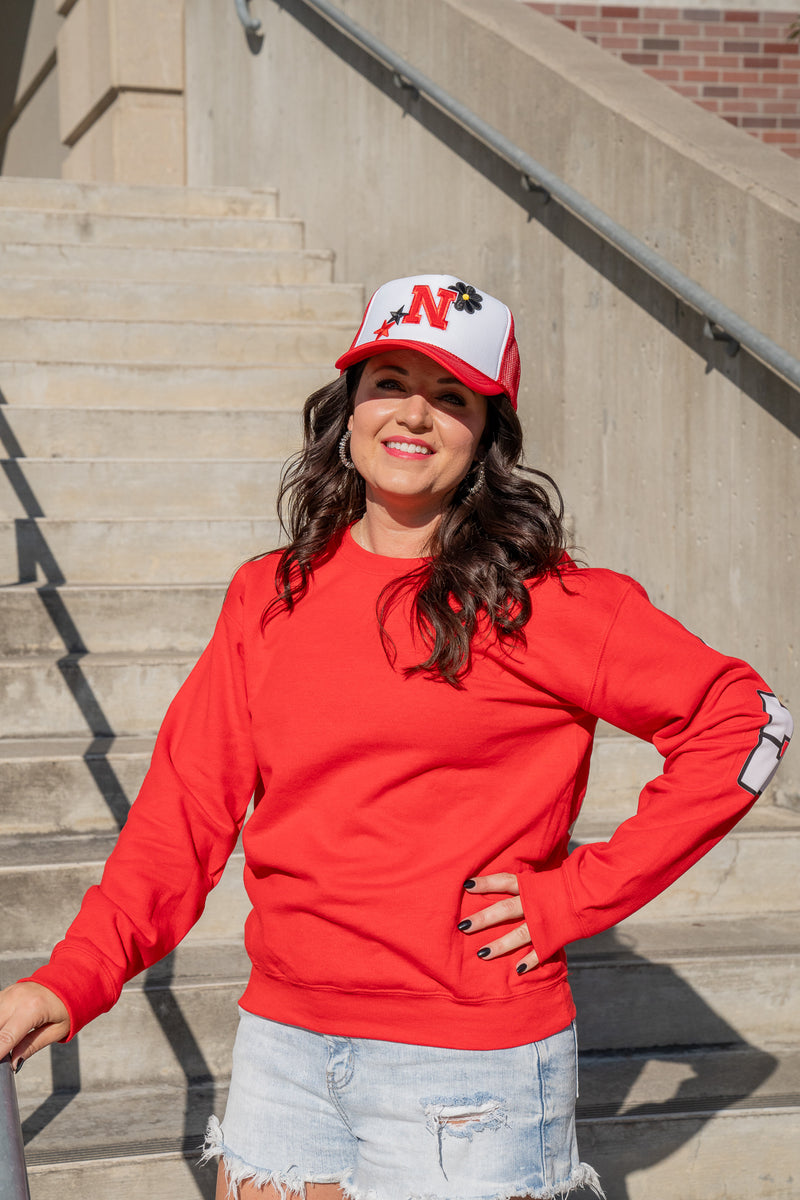 HUSKERS BOLD BACK CREWNECK