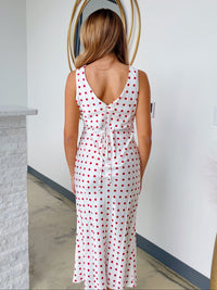 V-NECK POLKA DOT DRESS