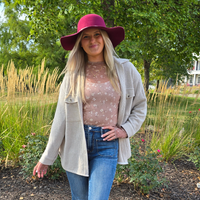 MAUVE FLORAL SHEER MESH TOP