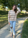 STRIPE CREW NECK SWEATER TOP