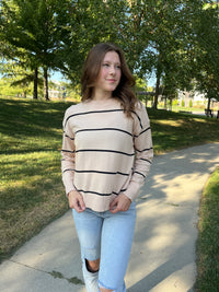 STRIPE CREW NECK SWEATER TOP