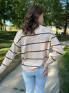 STRIPE CREW NECK SWEATER TOP