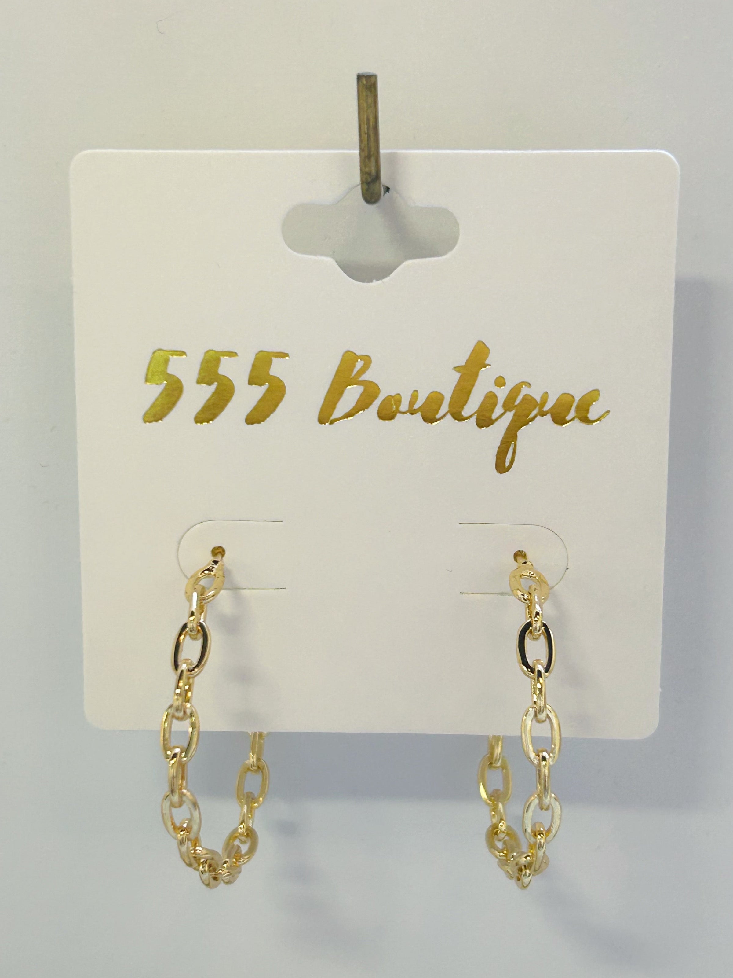 CHAIN HOOP EARRINGS
