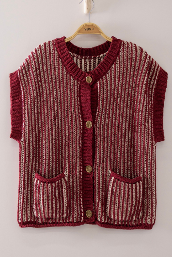 TWO TONE RIB VEST