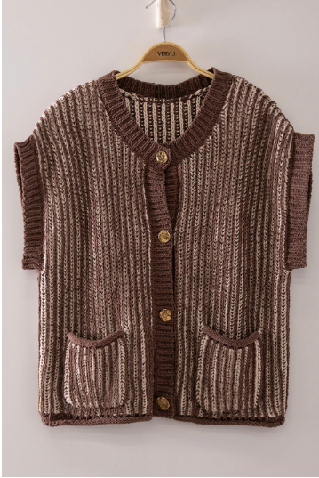 TWO TONE RIB VEST