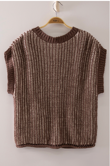 TWO TONE RIB VEST