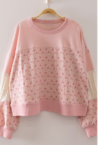 FLORAL CONTRAST SWEATSHIRT