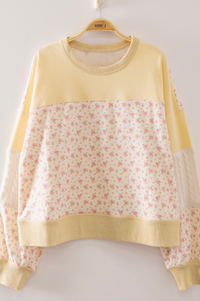 FLORAL CONTRAST SWEATSHIRT