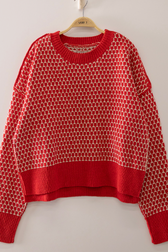 GEOMETRIC CHECKERED SWEATER
