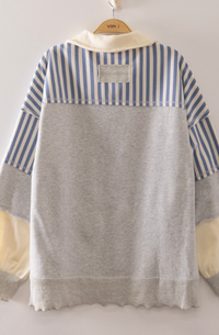 COLLAR STRIPE SWEATSHIRT