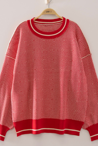CONTRAST PLAID PULLOVER