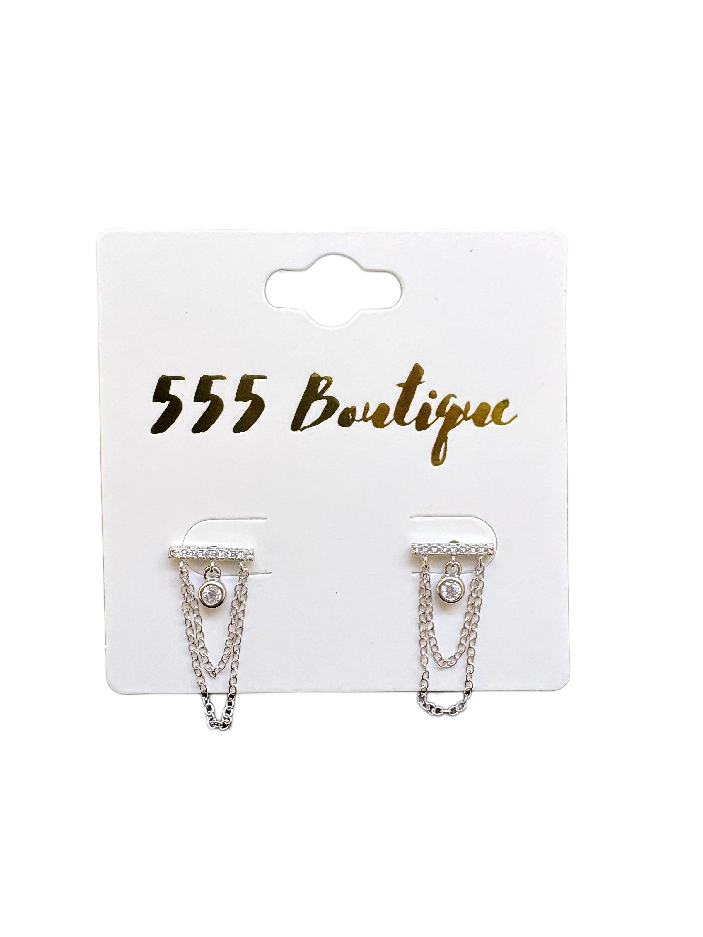 CHAIN BAR STUD EARRINGS