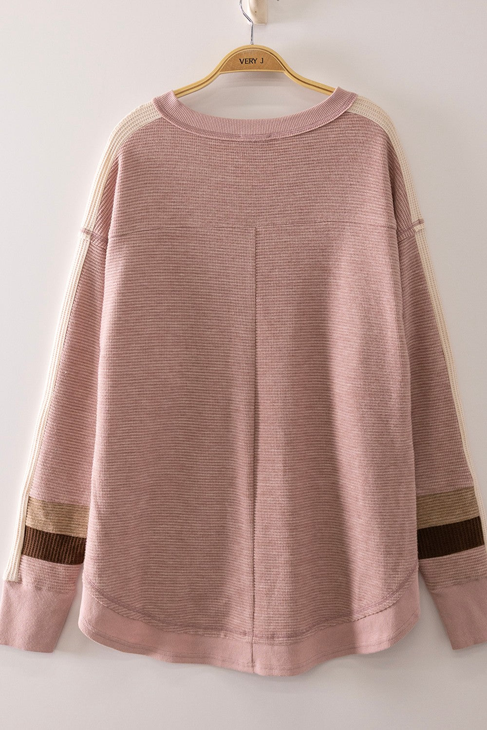COLOR BLOCK WAFFLE SWEATER