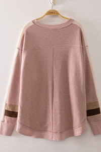 COLOR BLOCK WAFFLE SWEATER