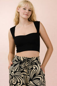 FITTED KNIT CROP TOP
