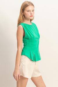 SLEEVELESS PEPLUM TOP