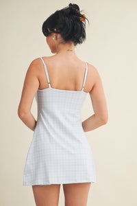 PLAID PRINT SWEETHEART DRESS