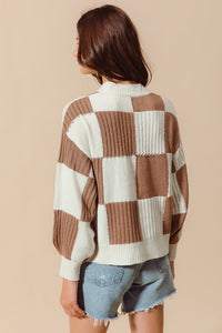 Knitted Checkered Sweater