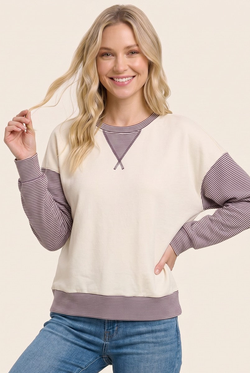 PINSTRIPE MICRO BRUSHED TOP