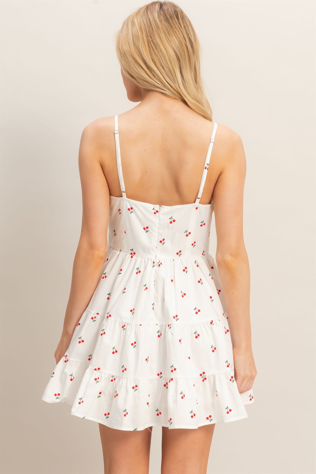 V NECK CHERRY DRESS