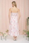 FLORAL CORSET MIDI DRESS
