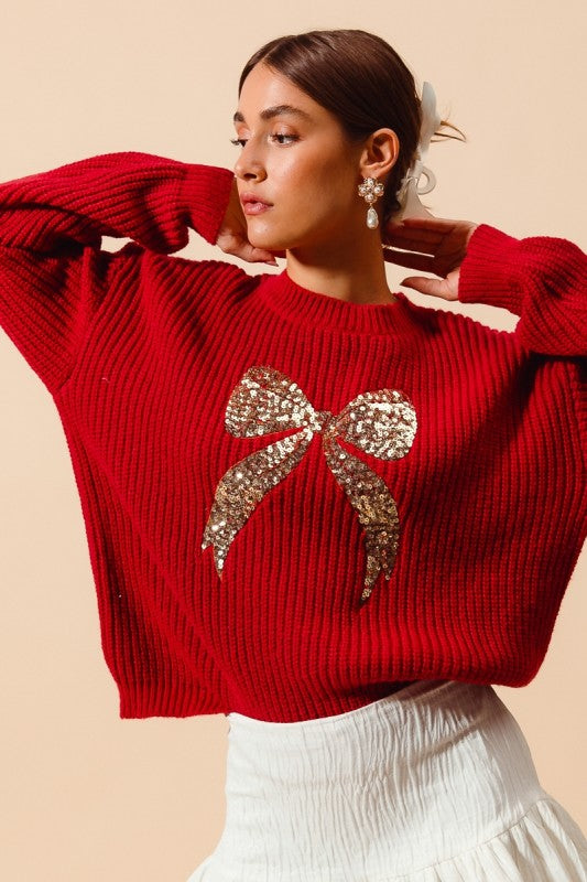 RIBBON CHRISTMAS SWEATER
