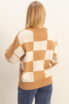 CHECKERED KNIT SWEATER