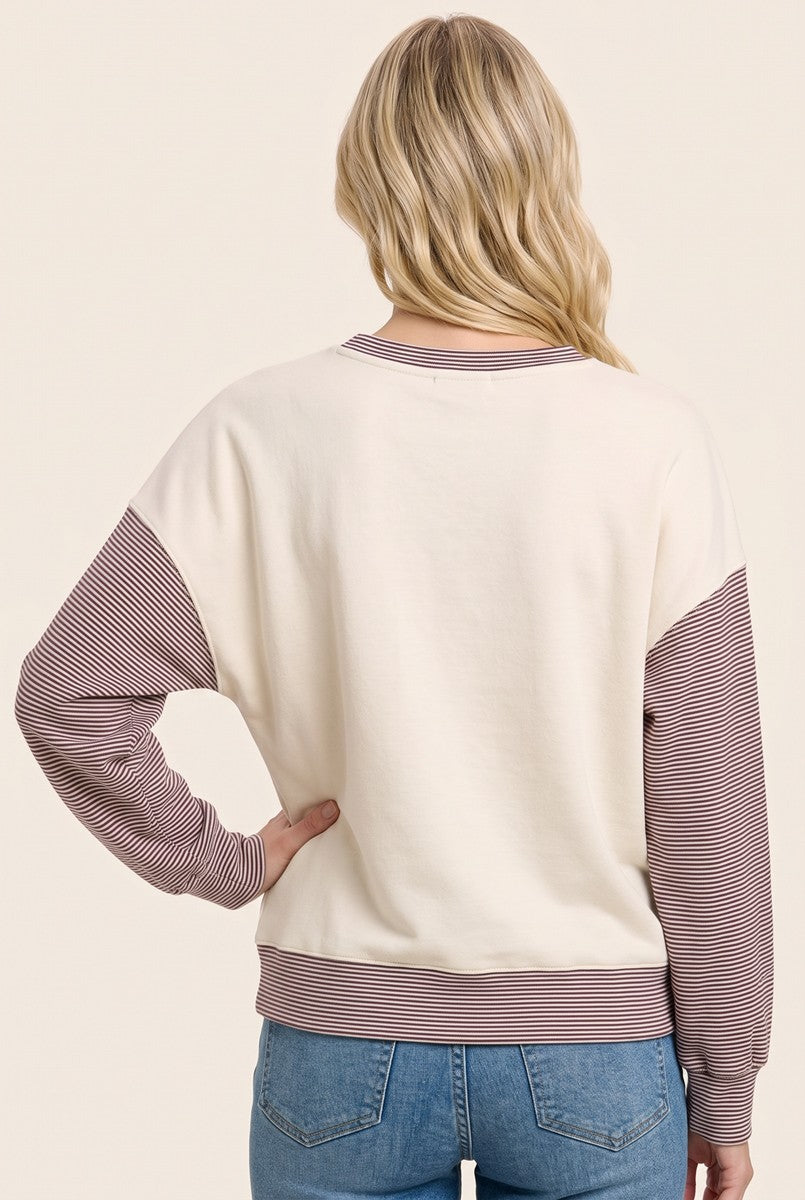 PINSTRIPE MICRO BRUSHED TOP