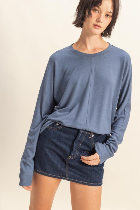 CENTER SEAM LONG SLEEVE TOP
