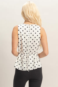 V-NECK POLKA DOT TOP