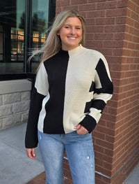 STRIPE COLORBLOCK SWEATER