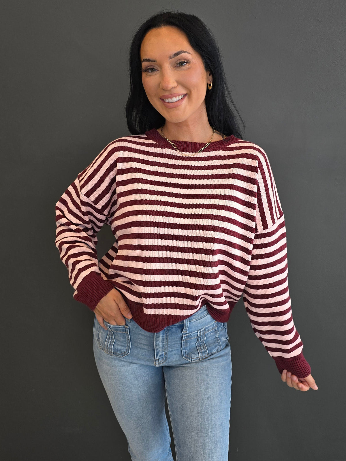 STRIPED CREWNECK SWEATER