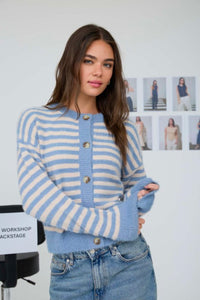 STRIPED KNIT CARDIGAN