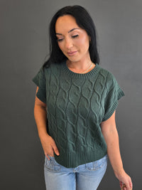 KNIT CAP SLEEVE SWEATER