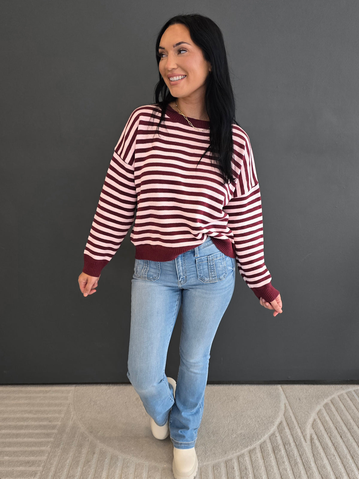 STRIPED CREWNECK SWEATER