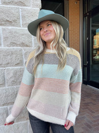 MULTI COLOR STRIPE SWEATER