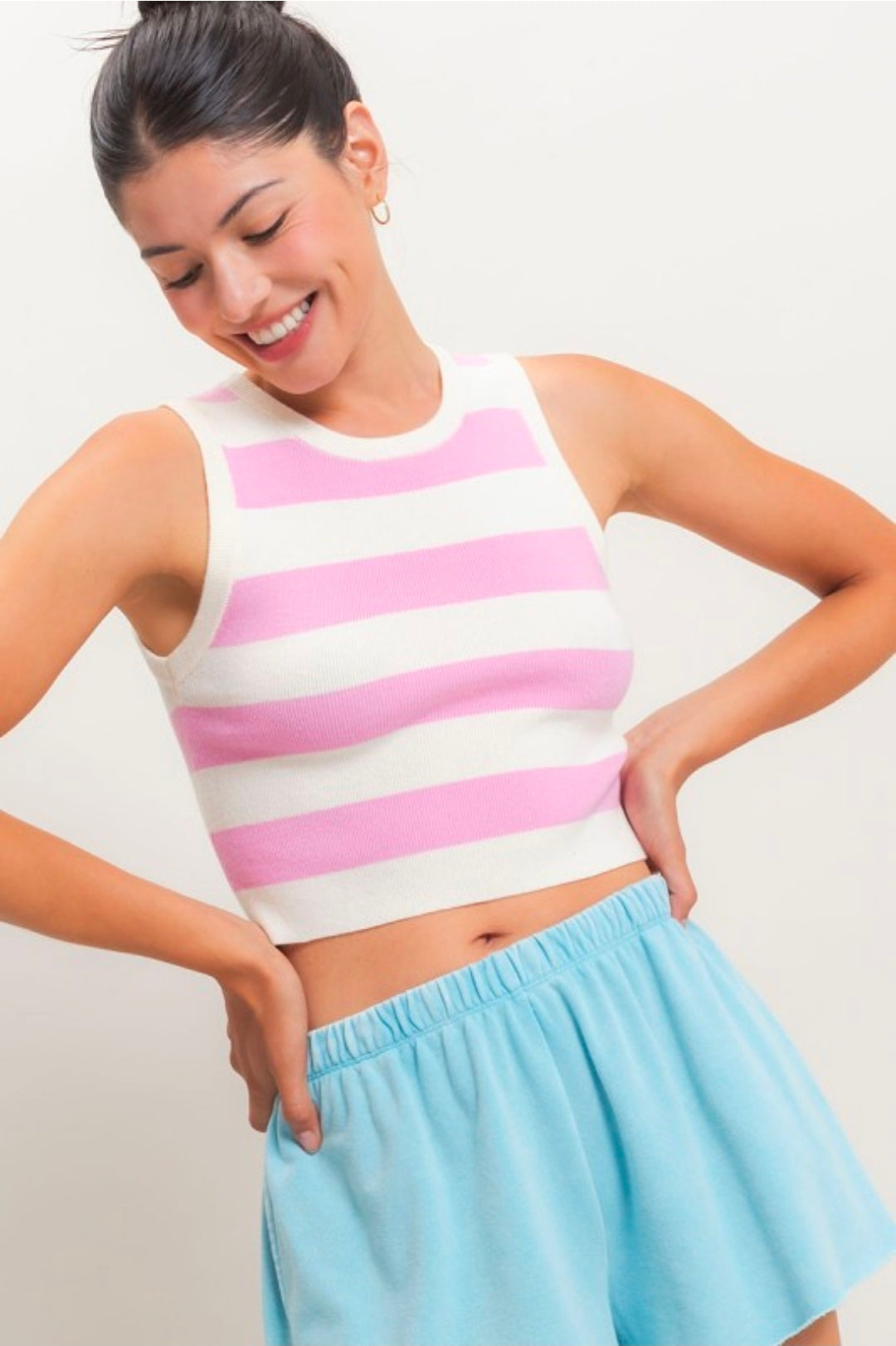 STRIPED TANK KNIT TOP