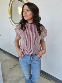 KNIT STRIPED SWEATER VEST