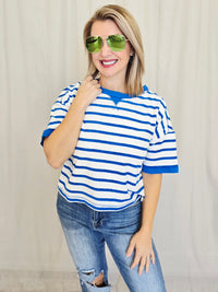 STRIPED CROPPED TEE