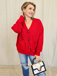 OVERSIZED BUTTON CARDIGAN