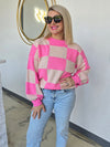 CHECKERED KNIT SWEATER
