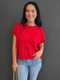 KNIT CAP SLEEVE SWEATER
