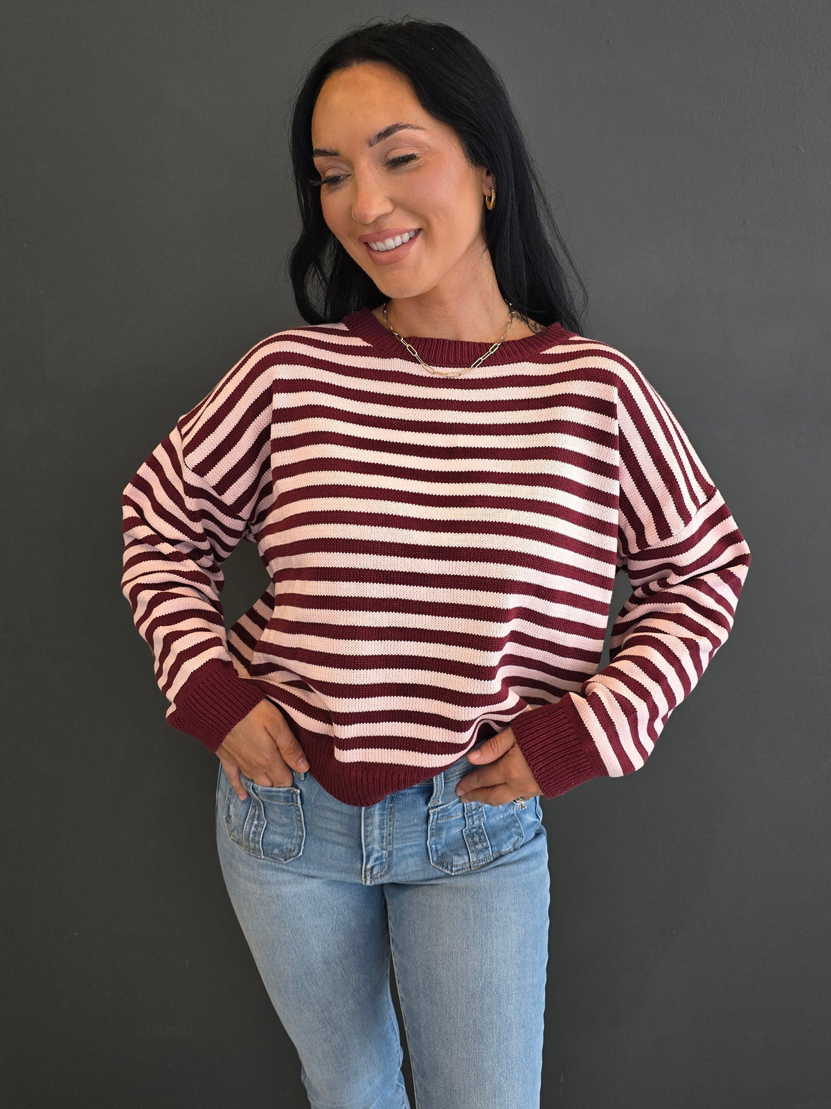 STRIPED CREWNECK SWEATER
