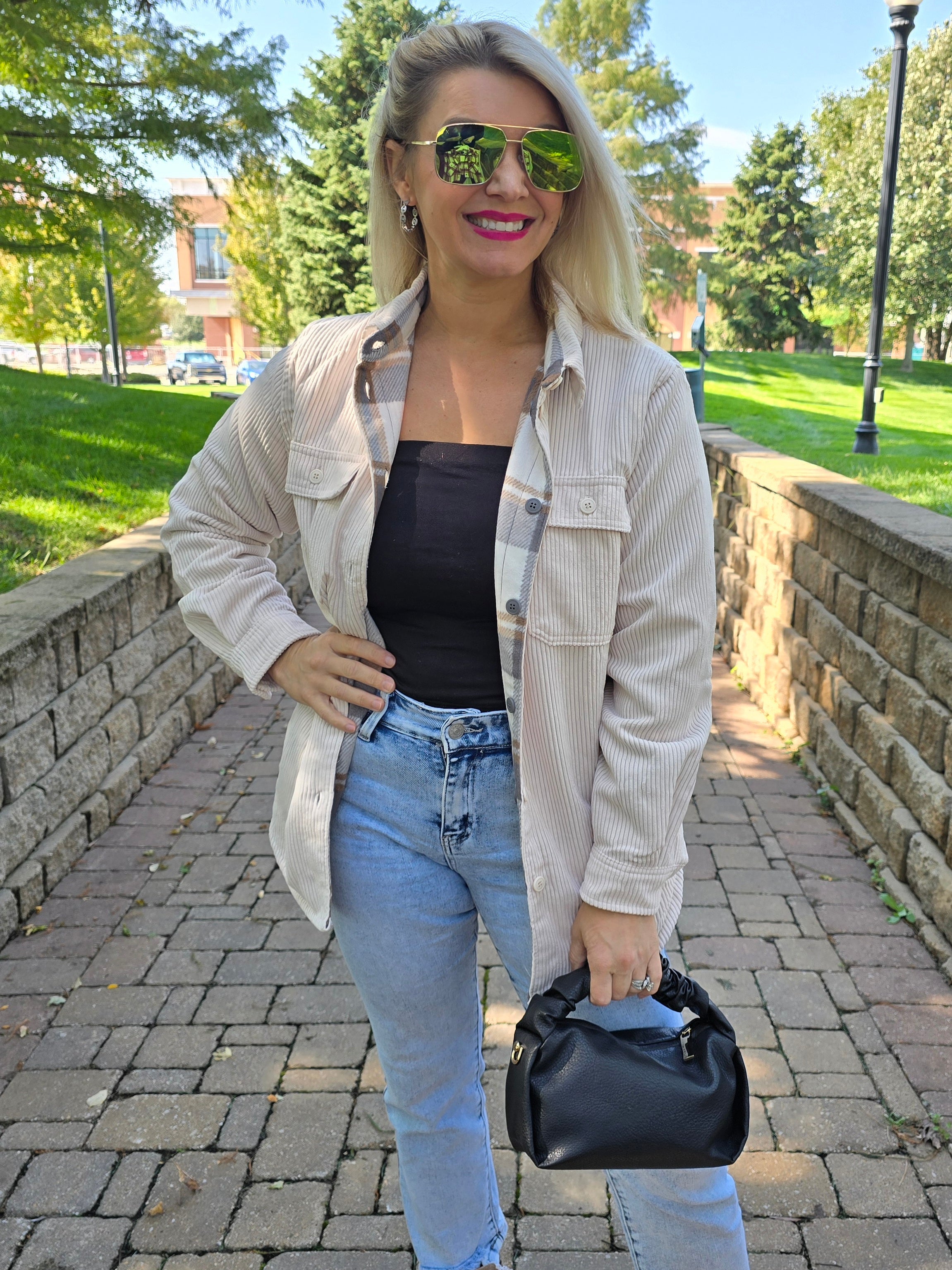 REVERSIBLE BUTTON DOWN JACKET