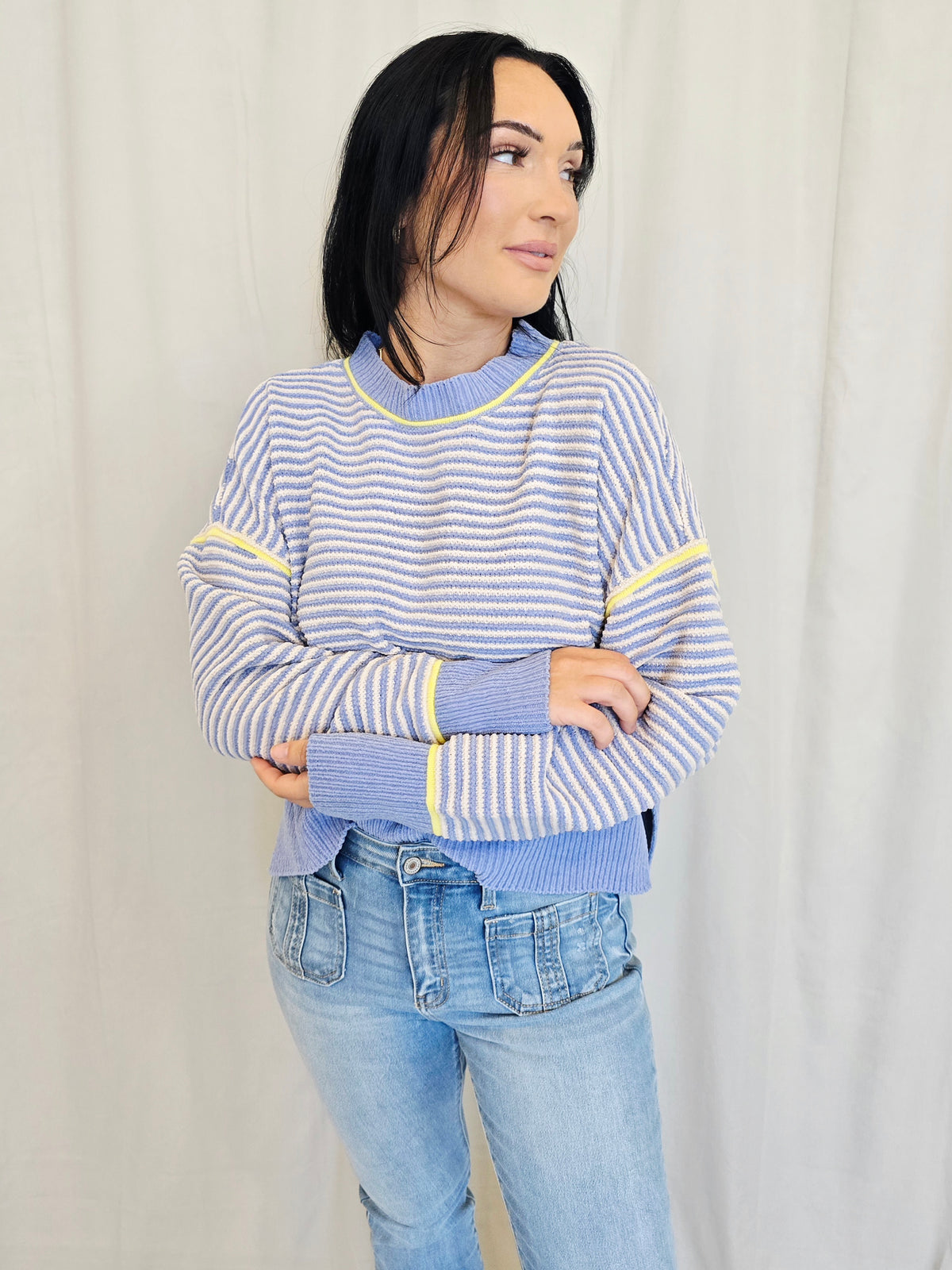 STRIPE CONTRAST SWEATER