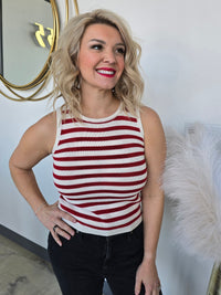 STRIPED SWEATER TANK